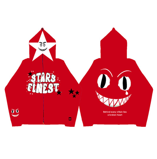 RED CROPPED FULL ZIP