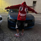 RED CROPPED FULL ZIP