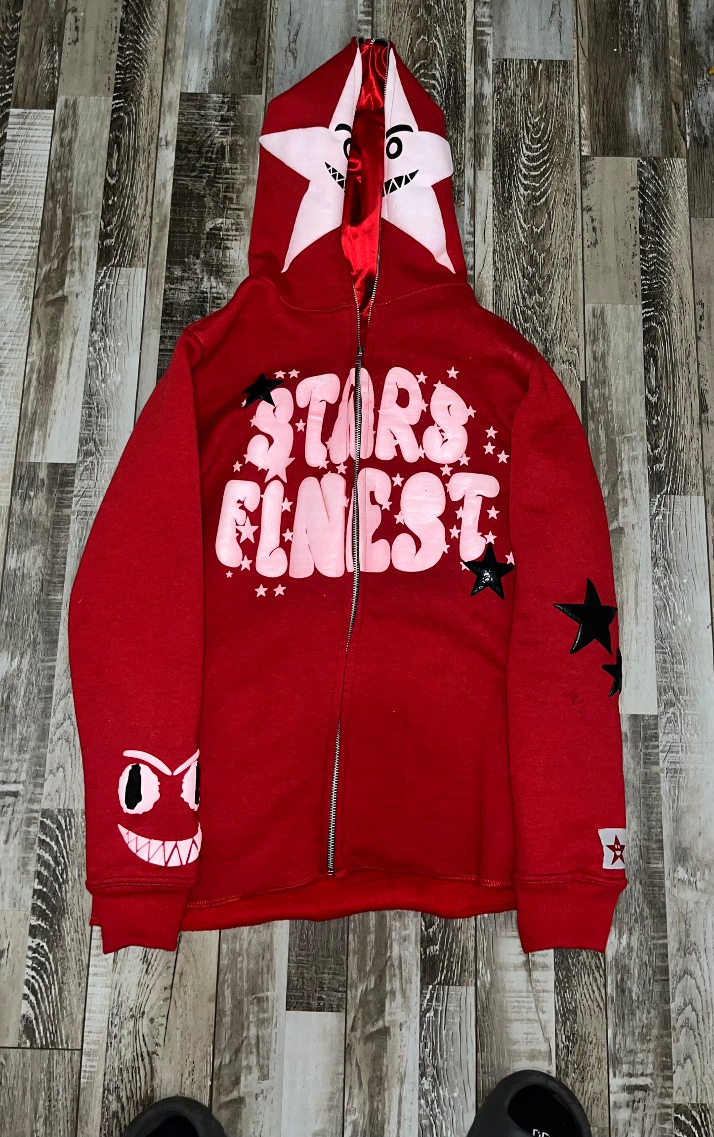 RED CROPPED FULL ZIP