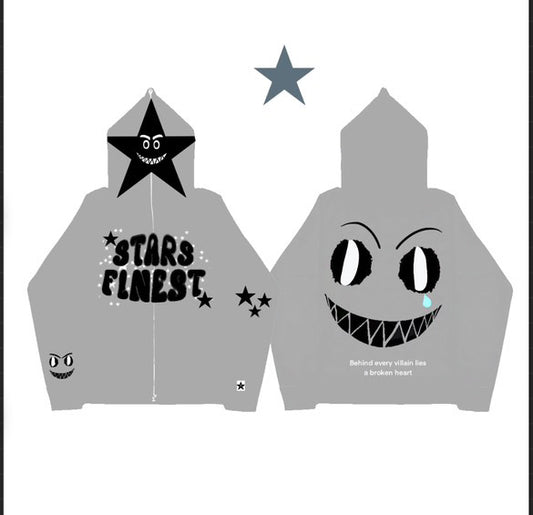 GREY CROPPED FULL ZIP